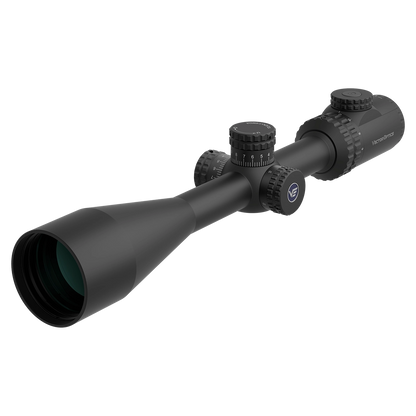 Langstrecken-Zielfernrohr Hugo 6-24x50GT SFP von Vector Optics mit VOI-10BDC Absehen und 50mm Objektiv für Varmint- und .22 LR-Gewehre.