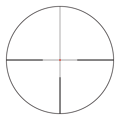 Absehenansicht des Constantine 1–6×24i mit rotem Fiber-Zielpunkt für schnelle Zielerfassung bei Jagd und taktischen Anwendungen.