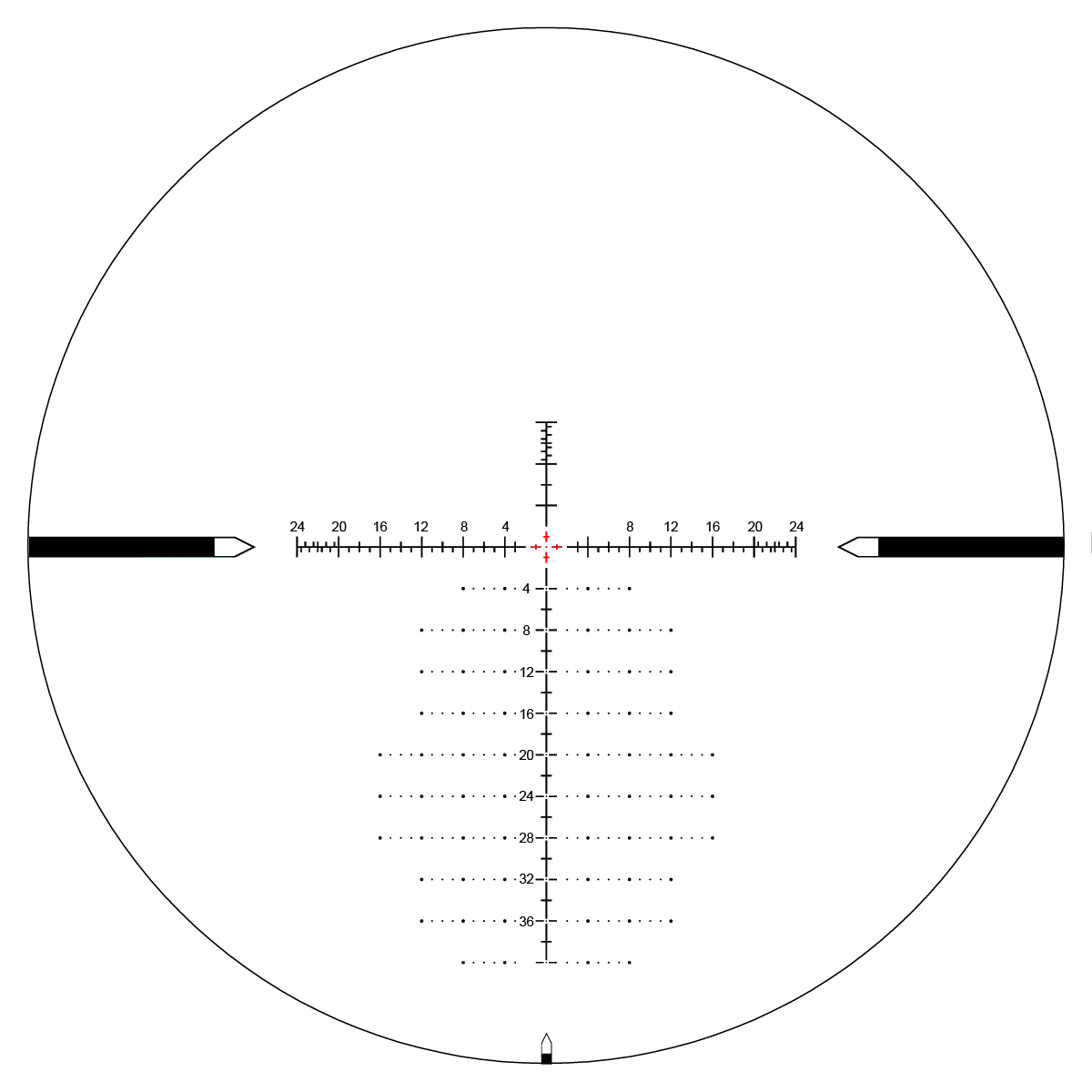 MOA FFP-Absehen des Tauron Zielfernrohrs 4-16x44 HD für präzise Zielerfassung. Ideal für taktisches und sportliches Schießen auf Distanz.