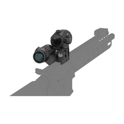Scrapper Red Dot & Paragon Magnifier auf AR-Plattform montiert, zeigt perfekte Integration und Zielgenauigkeit.