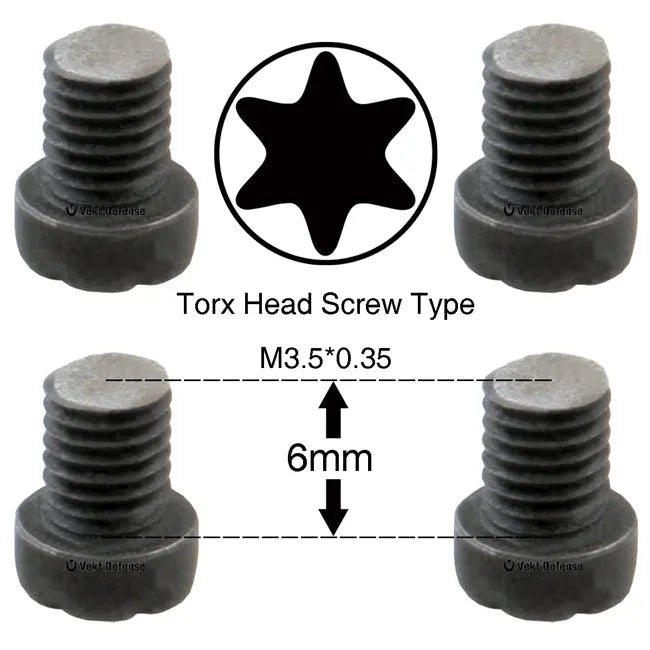 Torx-Schrauben M3.5x0.35 mit 6 mm Länge für Tikka T3 Montage aus Stahl (SCTIK-01), sichern die Montageschiene zuverlässig auf der Waffe.