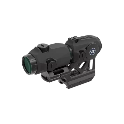 Hochwertiger Maverick Flip-Magnifier mit robuster Gewehrmontage von Vector Optics, geeignet für präzise Zielerfassung im Einsatz.