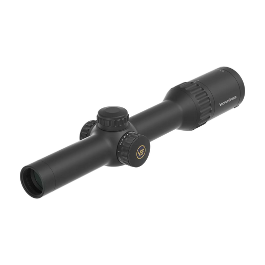 Continental X8 1–8×24 ED Fiber Zielfernrohr mit 8x Zoom und hoher Bildhelligkeit, Seitenansicht mit Verstellrädern für präzises Zielen.