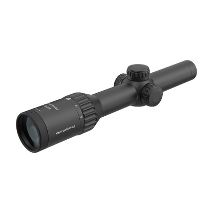 LPVO Zielfernrohr Vector Optics Continental X6 1–6×24 Fiber mit SFP-Absehen und Schott-Glas für klare Zielbilder bei jeder Vergrößerung.
