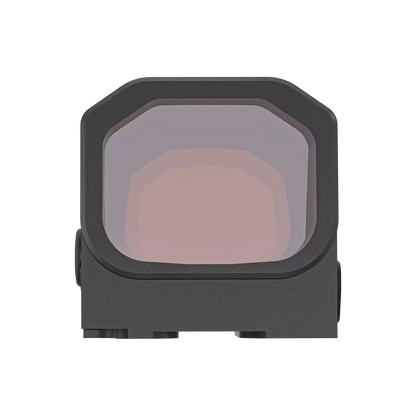 Frontansicht des Frenzy MOS Red Dot Sights mit großem Sichtfenster für schnelle Zielaufnahme bei Glock MOS Pistolen.