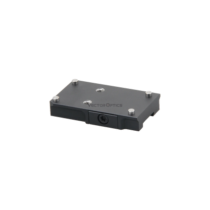 Seitliche Ansicht der niedrigprofiligen Montage TEK auf 11mm Dovetail, passend für Optiken mit TEK Footprint, robust und präzise gefertigt.