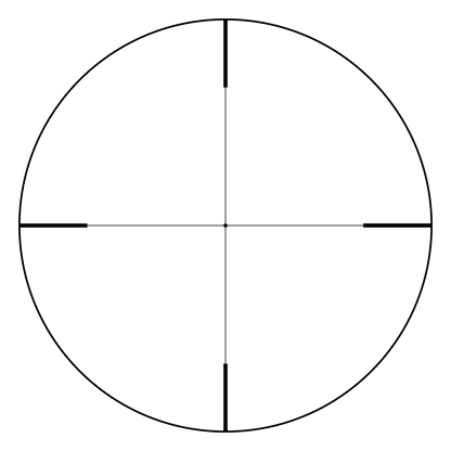 Absehen des Vector Optics Forester 1–4×24 SFP mit feinem Fadenkreuz für präzises Zielen auf kurze bis mittlere Distanzen.