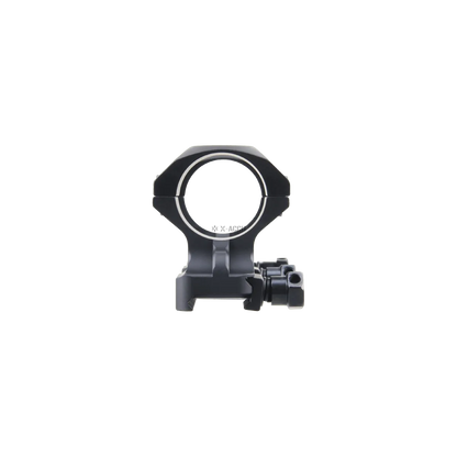 Seitenansicht der X-ACCU Blockmontage mit 32mm Höhe und 20MOA Neigung, passend für Picatinny-Schienen und starke Rückstoßfestigkeit.