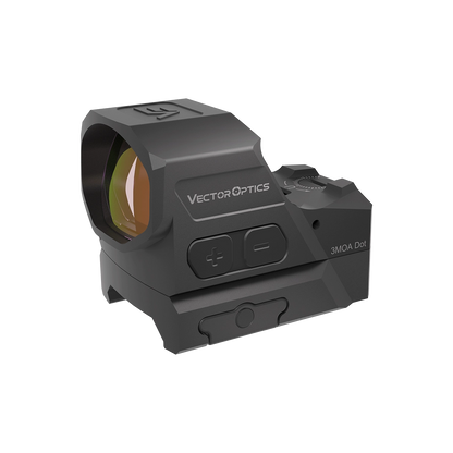 Frenzy-X 1×19×26 GenII - Vector Optics | Red Dot Visier mit 3MOA Punkt, robustem Gehäuse und Bedientasten für präzises Zielen auf Pistolen.