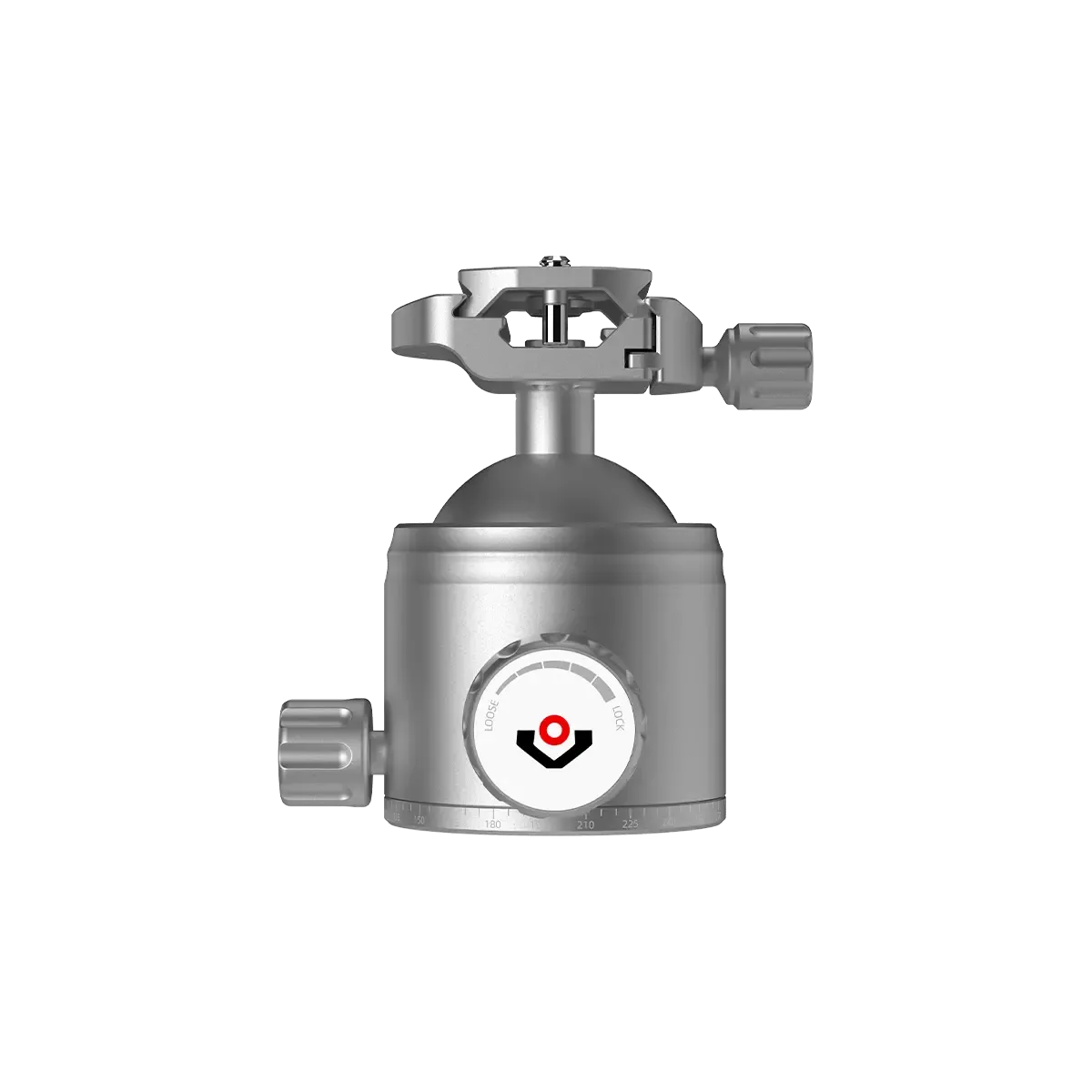 Stabiler 56mm Kugelkopf für Stative mit 30kg Tragkraft und fein justierbarem Drehknopf für maximale Flexibilität beim Präzisionsschießen.