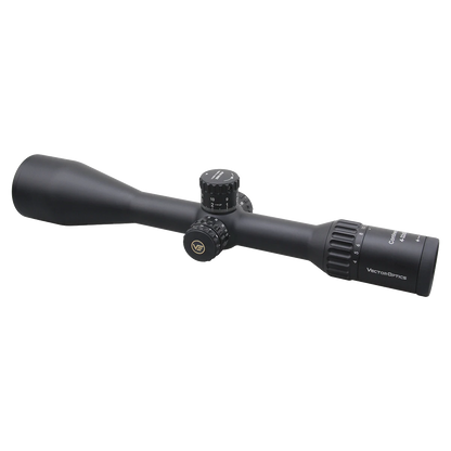 Vector Optics Zielfernrohr Continental x8 4-32x56 SFP mit Zero Stop und taktischen Verstelltürmen für präzise Schussplatzierung auf weite Distanzen.