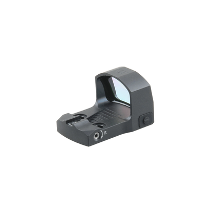Rückseitige Perspektive des Frenzy-S Red Dot Sights mit klarer Sicht auf das offene Visierfenster und die Bedienelemente.
