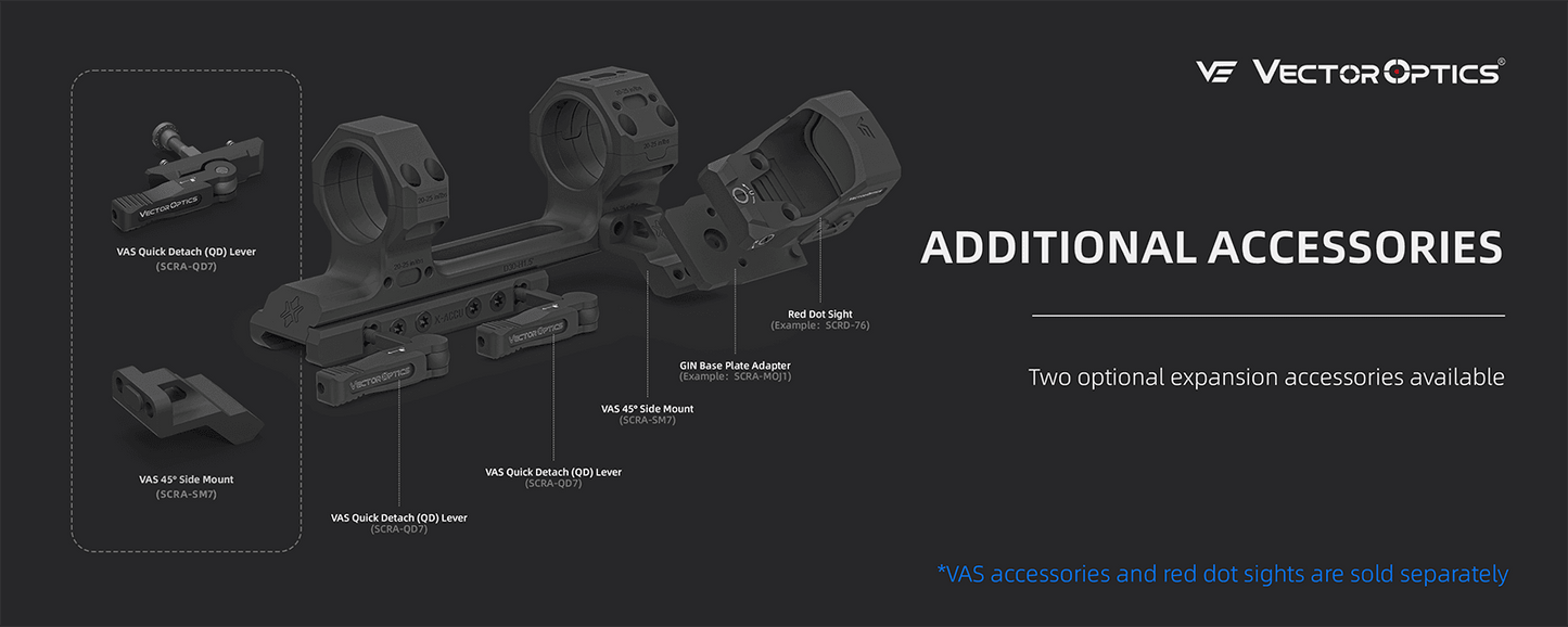 30mm Cantilever | Höhe 38mm | 0MOA Vorneigung (XASR-3076)