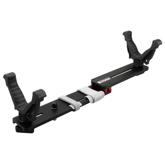 Auflage für Tri-Bipods mit verstellbaren gummierten V-Mounts, leichtes und stabiles Design für präzises Schießen im Outdoor-Bereich.