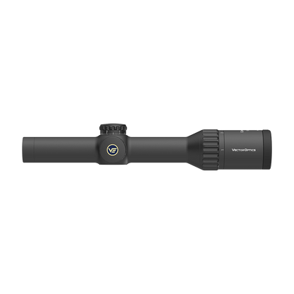Seitliche Ansicht des Continental X8 Zielfernrohrs mit kompaktem Design und klarer Markierung für präzise Zielverfolgung.