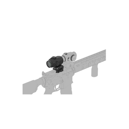 Maverick-IV 3x22 Magnifier montiert auf Gewehr mit Rotpunktvisier, perfekte Kombination für taktische Zielgenauigkeit.