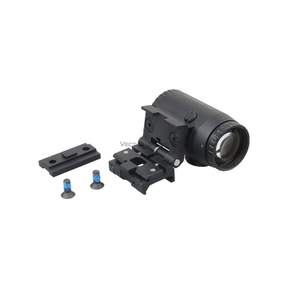 3x Magnifier Paragon von Vector Optics mit komplettem Montageset, inklusive Flip-to-Side Halterung und Schrauben für einfache Installation.