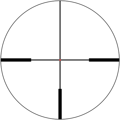 German #4-Absehen mit rotem Leuchtpunkt im Continental X8 Zielfernrohr, ideal für präzises Zielen bei schlechten Lichtverhältnissen.