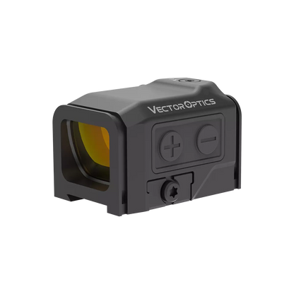 Frenzy Plus 1×18×22 - Vector Optics Rotpunktvisier mit robustem Gehäuse, seitlichen Bedientasten und IP67-Schutz für präzises Zielen.