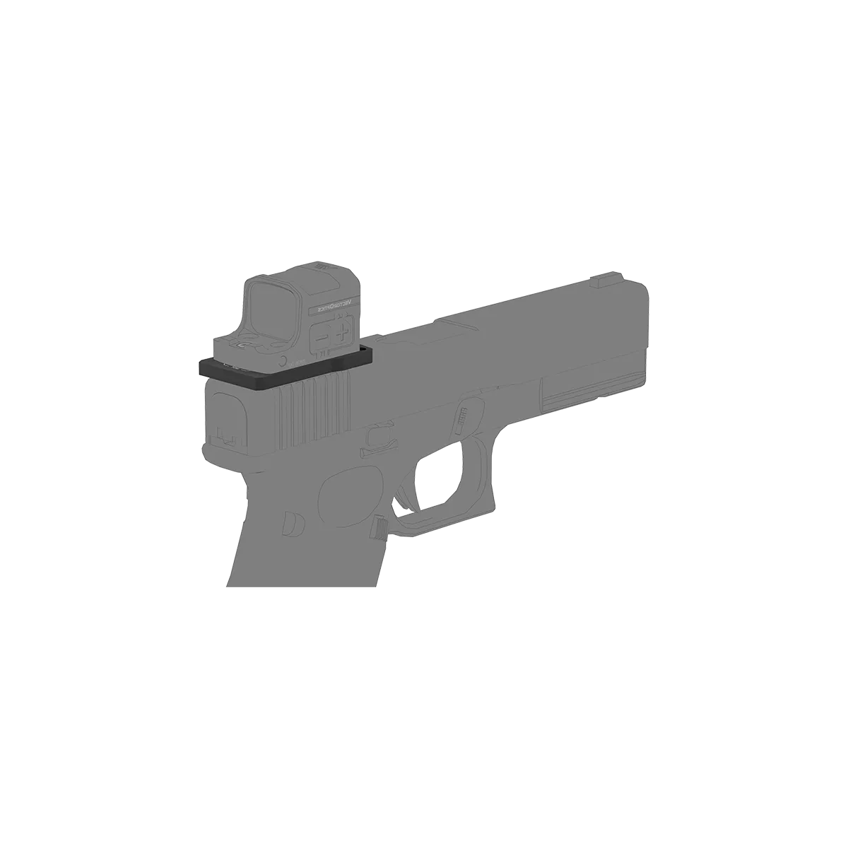 Glock Pistolen Universaladapter SCFRM-GK11 montiert mit Rotpunktvisier, ideal für Optiken-Montage ohne Fräsen.