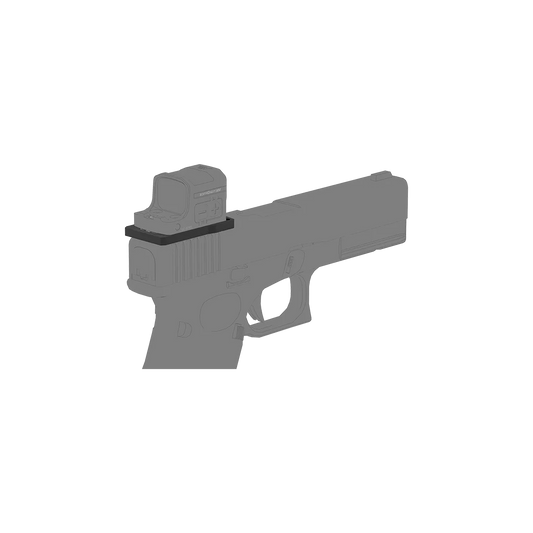 Glock Pistolen Universaladapter SCFRM-GK11 montiert mit Rotpunktvisier, ideal für Optiken-Montage ohne Fräsen.