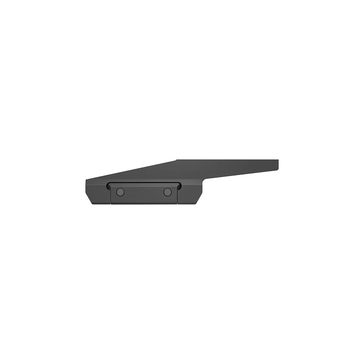Profilansicht der robusten RUM Picatinny Montage mit 21 mm Schiene, ideal für präzise Optikmontage auf Waffenplattformen.