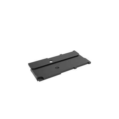 Rückseite des Montage VOD Glock MOS Adapters aus Stahl, flaches Design für nahtlose Integration auf Glock MOS Pistolen.