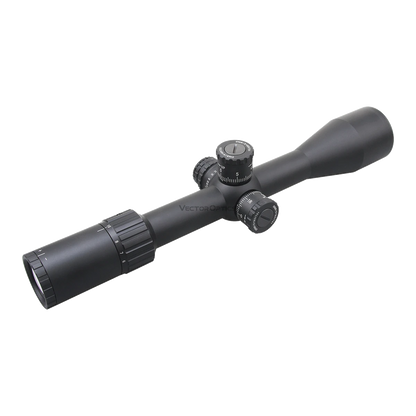 Tauron 6-24x50 HD SFP Zielfernrohr mit robustem Gehäuse und taktischen Verstelltürmen für mittlere bis lange Distanzen im Jagd- und Sporteinsatz.