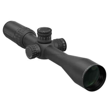 Detailansicht des Orion Pro Max 6-24X50 FFP Zielfernrohrs mit VE-RDF-Absehen und Zero-Stop-Funktion für maximale Zielgenauigkeit.