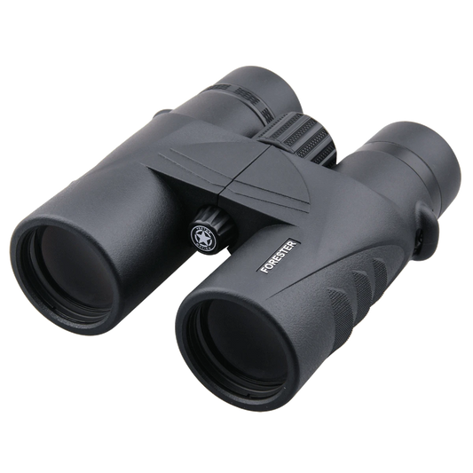 Forester 10x42 (SCBO-02) Fernglas mit gummiertem Gehäuse und mehrfachvergüteten Linsen für klare Outdoor-Sicht. Kompakt, robust und wasserdicht.
