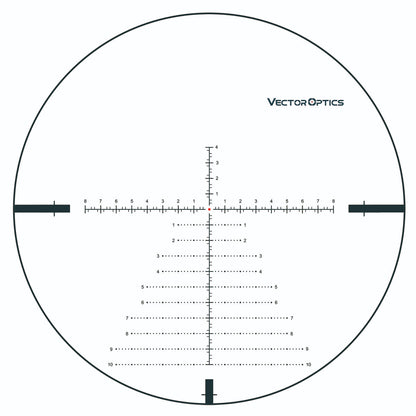 VCT FFP Absehen des Continental x6 4-24x56 Zielfernrohrs mit feiner Skala für präzise Zielerfassung und Entfernungsmessung auf weite Distanzen.