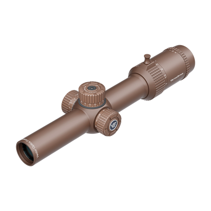 Forester 1–8×24 SFP Zielfernrohr in Braun mit 8-fach Zoom und IPX4-Schutz, stilvolle Alternative für moderne Jagdoptik.