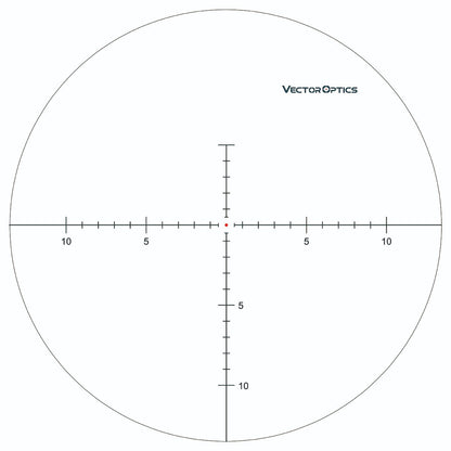 Taktisches Absehen des Minotaur 46x60 GenII Zielfernrohrs mit Skalen für präzise Entfernungsmessung und Windkorrektur.