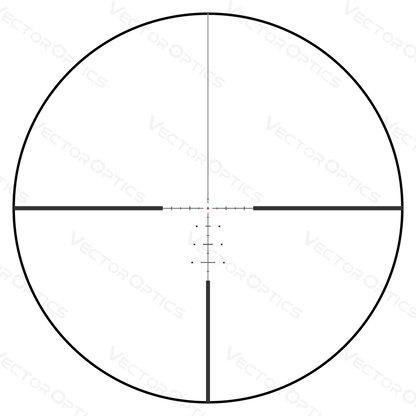 VECON-CDM Absehen des Continental x6 3-18x50 Zielfernrohrs mit feinen Markierungen für präzise Zielgenauigkeit bei jeder Distanz.