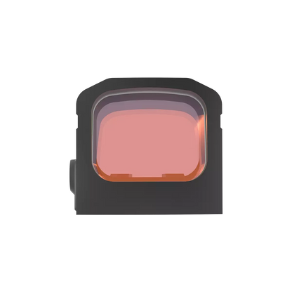 Frontansicht des Frenzy-S Red Dot Sight SCRD-68 mit orangener Linse, ideal für schnelle Zielerfassung bei taktischen Anwendungen.
