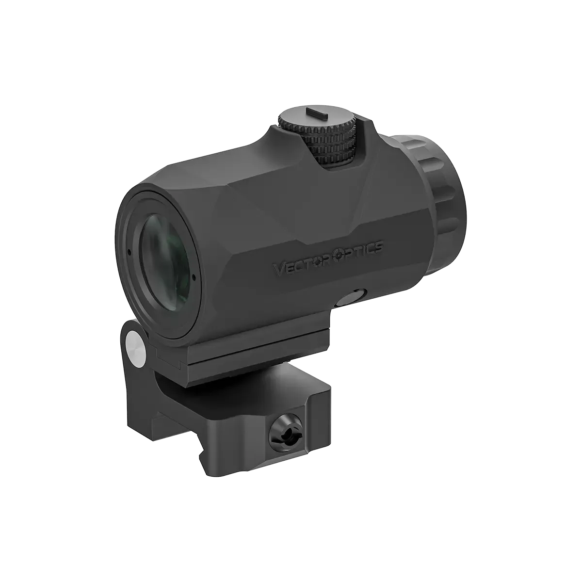 Maverick-IV 3x22 Magnifier mit ergonomischem Design und Gummiarmierung, ideal für präzises Zielen mit 3x Vergrößerung.