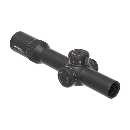 Vector Optics Continental x10 1-10x28 LPVO-Zielfernrohr mit taktischen Türmen und fein einstellbarem Zoom für präzises Zielen.