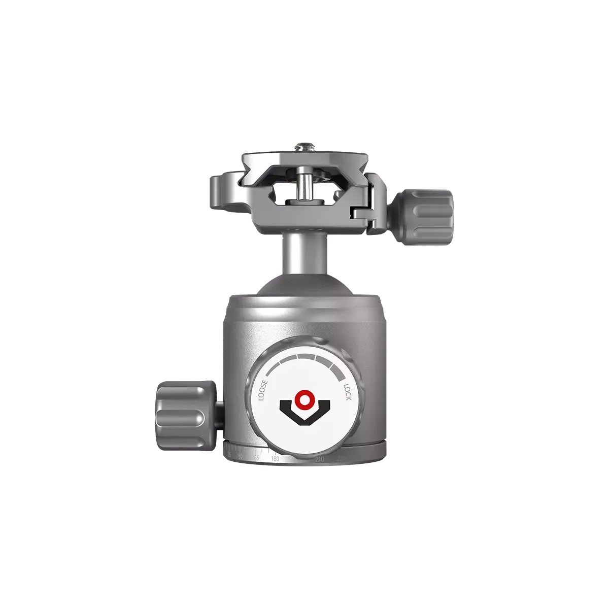 Kugelkopf RSRH-01 mit 90° Neigungsfunktion und Arretierung, kompatibel mit Stativ RSCF-T01, für präzise Kamerajustierung.