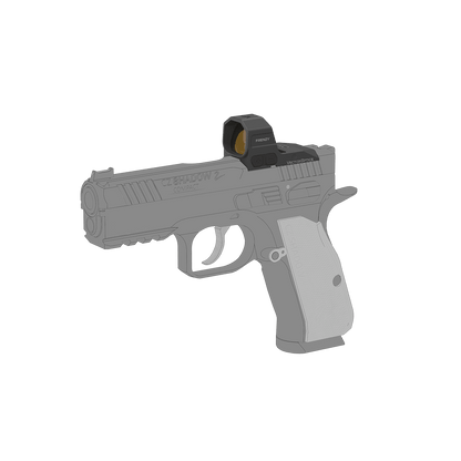 Montiertes Frenzy 1x20x24 SCRD-82 auf CZ Shadow 2 OR Pistole, zeigt perfekte Passform und optimierte Zieloptik für Sportschützen.