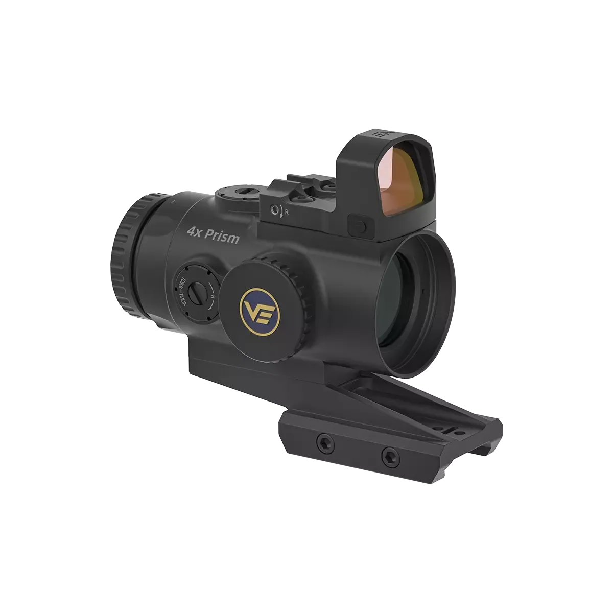 Robustes Vector Optics 4x24 Prisma-Zielfernrohr mit Frenzy 1x17x24 Green Dot, perfekt für taktische Einsätze und präzises Zielen auf mittlere Reichweite.