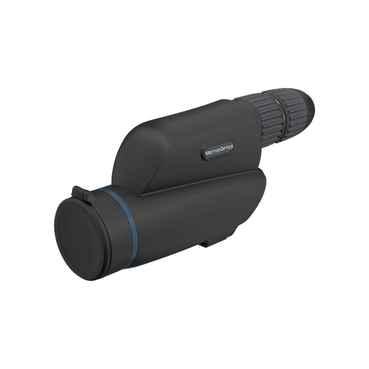 Vector Optics Continental Spektiv 12-40x60ED mit ED-Glaslinse für taktisches Schießen, Seitenansicht mit Objektivabdeckung.