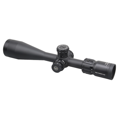 Detailansicht des Paragon 4-20x50 SFP Vector Optics Zielfernrohrs mit Zero-Stop und Turret-Lock Funktion für zuverlässige Zielgenauigkeit.