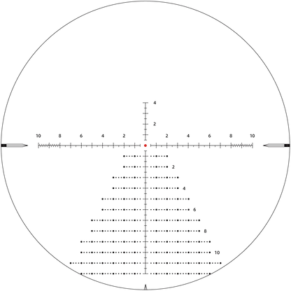 Absehen des Veyron GenII 4-16x44 HD CTR Zielfernrohrs mit taktischer Skala für präzise Zielerfassung und Entfernungsmessung.