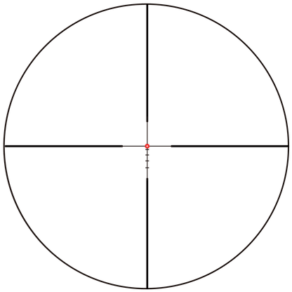 Fiber-Dot-Absehen des Matiz Zielfernrohrs mit rotem Leuchtpunkt für schnelles Zielen bei kurzen bis mittleren Distanzen.