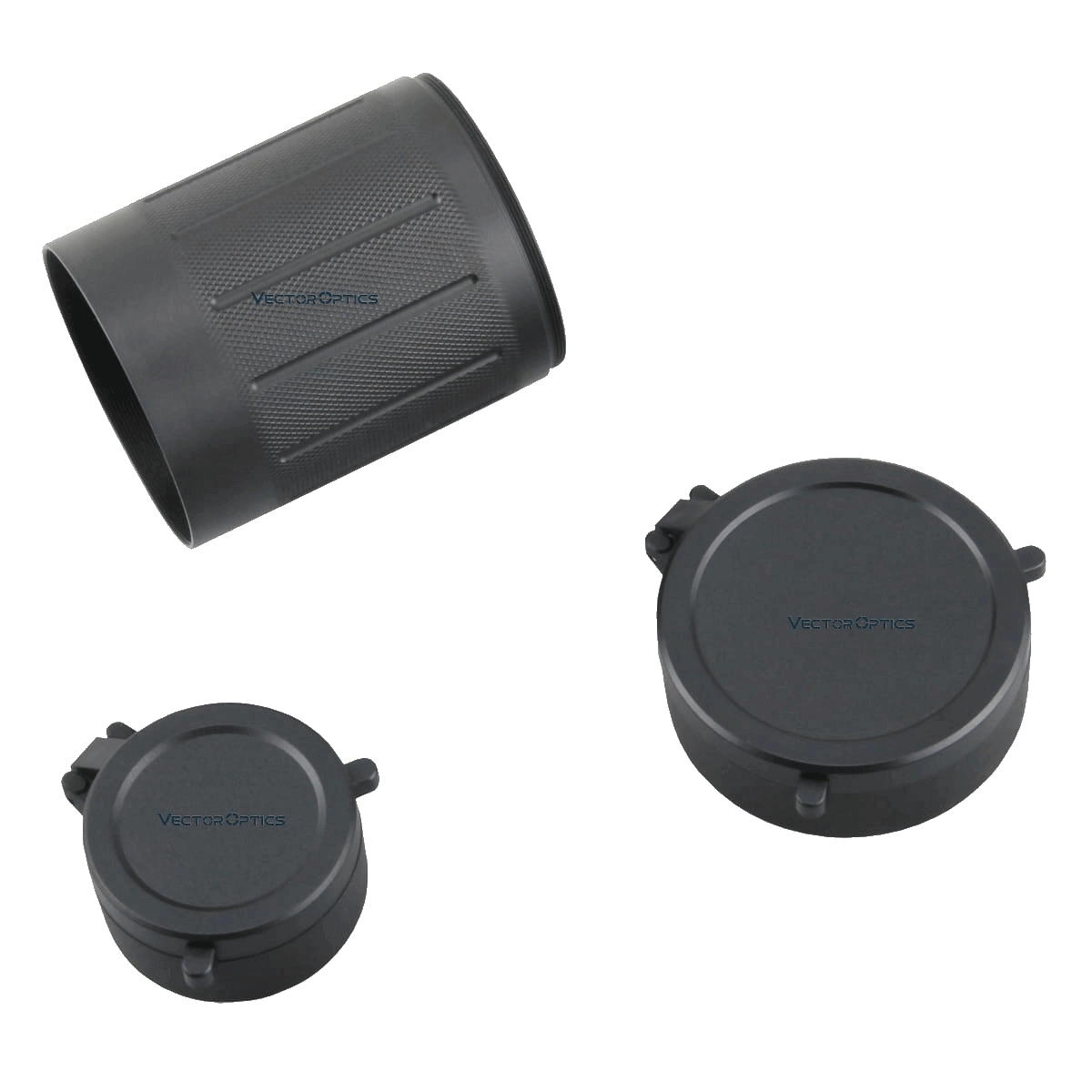 Zubehör des Grizzly 3–12×56 Zielfernrohrs inklusive Sonnenblende und Flip-Up-Schutzkappen für optimalen Schutz im Einsatz.