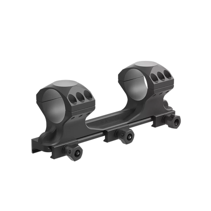 Blockmontage X-Accu mit 35mm Höhe und 0MOA Vorneigung aus CNC-gefrästem 6061-T6 Aluminium für Picatinny-Schienen, präzise und stabil.