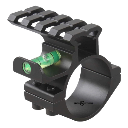 Wasserwaage mit Picatinny - 30/25.4mm Tubus, präzise Montageringlösung für Zielfernrohre mit integrierter Libelle zur Vermeidung von Verkanten.