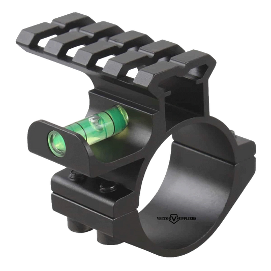 Wasserwaage mit Picatinny - 30/25.4mm Tubus, präzise Montageringlösung für Zielfernrohre mit integrierter Libelle zur Vermeidung von Verkanten.
