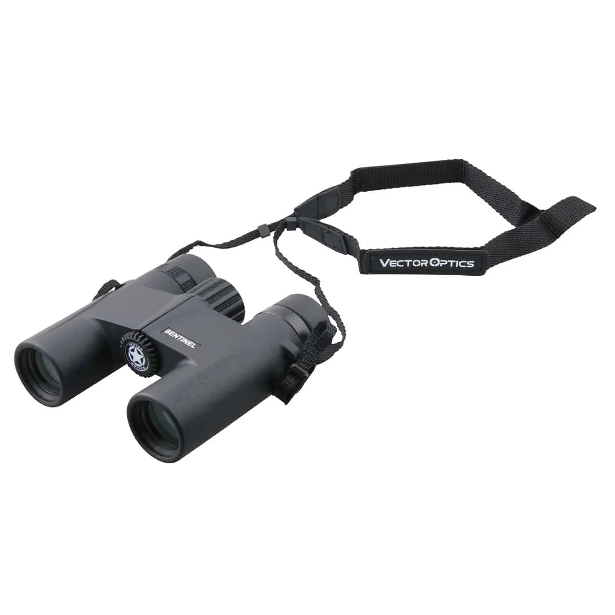 Vector Optics Sentinel 8x25 Fernglas mit Trageriemen für komfortablen Transport. Kompakt, robust und ideal für den mobilen Einsatz.