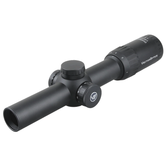 Constantine 1–8×24 SFP Zielfernrohr von Vector Optics mit robustem Monorohr aus Aluminium, ideal für präzises LPVO-Schießen.